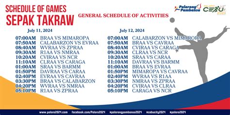 palarong pambansa 2024 schedule|Games Schedule .